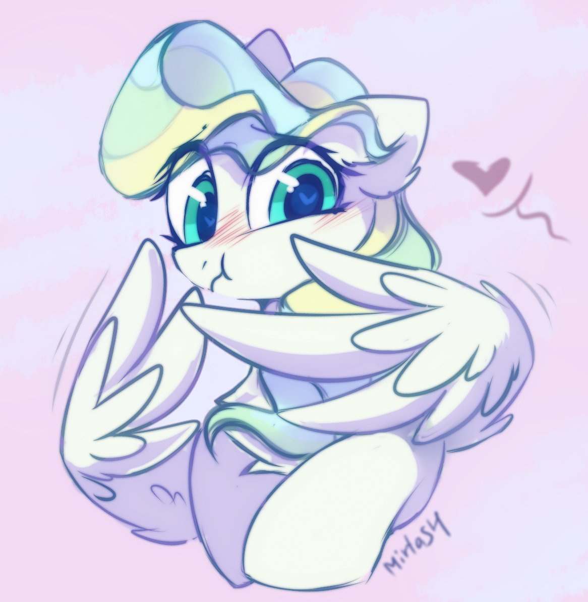 20231105001504204-2268183__safe_artist-colon-mirtash_vapor+trail_pegasus_pony_blushing_bust_chest+fluff_cute_ear+fluff_eye+clipping+through+hair_female_heart_heart+eyes_looking+a