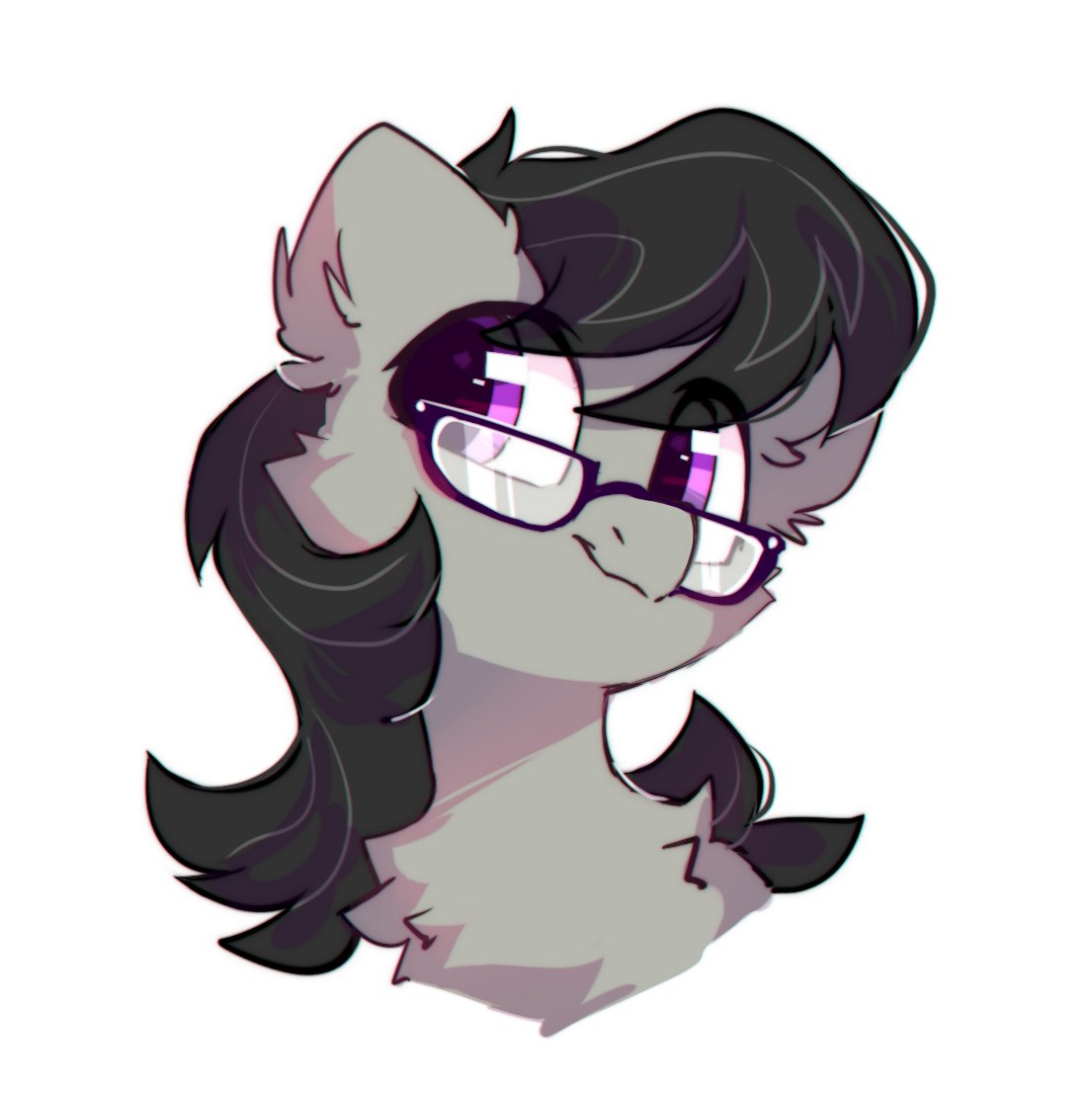 20231105001555849-2487384__safe_artist-colon-mirtash_octavia+melody_earth+pony_pony_bust_cheek+fluff_chest+fluff_cute_ear+fluff_female_fluffy_glasses_mare_meganekko_simple+backgr
