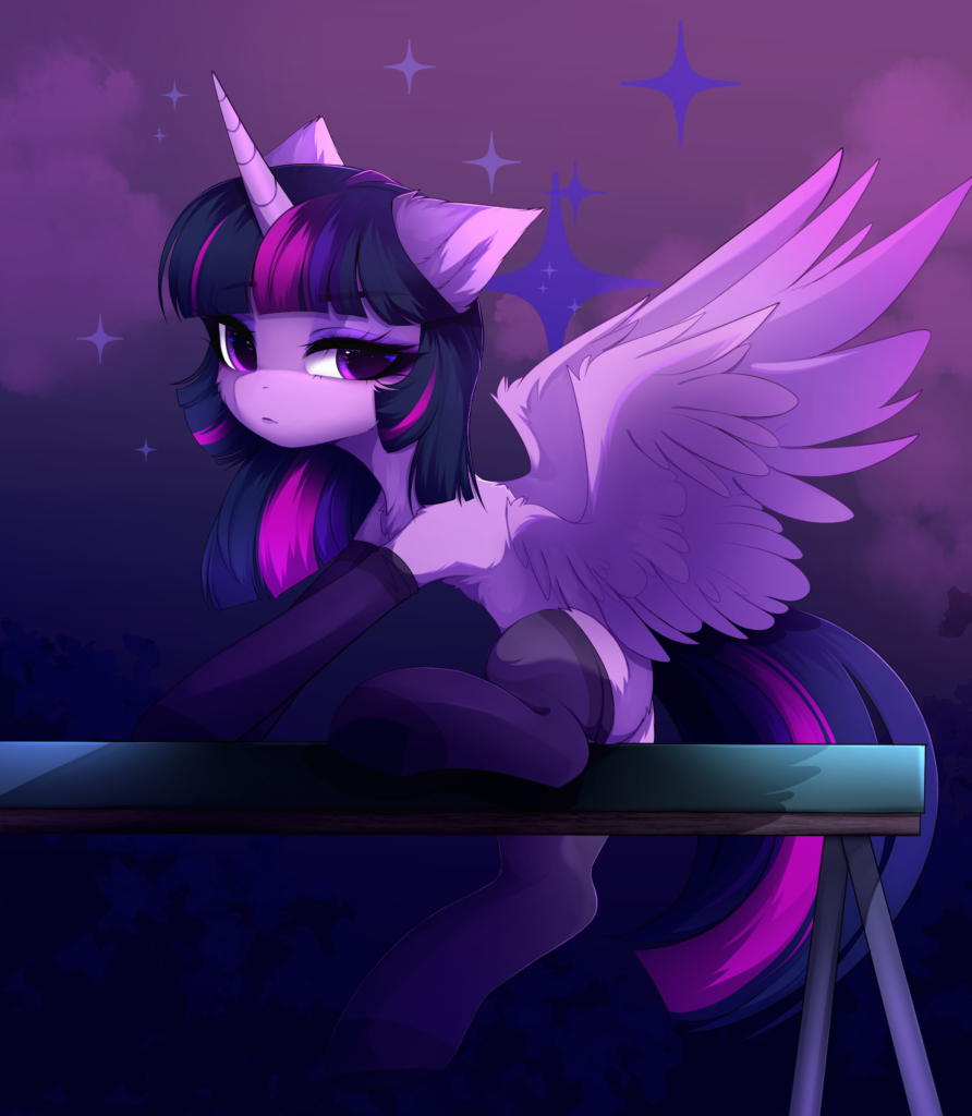 20231118013102444-2400145__safe_artist-colon-magnaluna_twilight+sparkle_alicorn_pony_adorasexy_balancing+beam_cheek+fluff_chest+fluff_clothes_cute_ear+fluff_female_high+res_leg+f