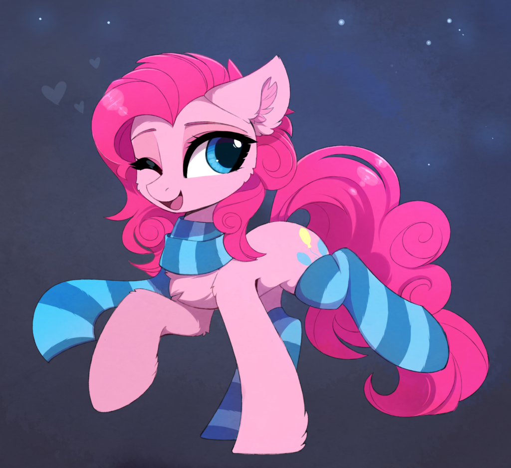 20231118013213218-3201298__safe_artist-colon-magnaluna_pinkie+pie_earth+pony_pony_g4_cheek+fluff_chest+fluff_clothes_colored+eyebrows_cute_diapinkes_ear+fluff_eyebrows_female_flo