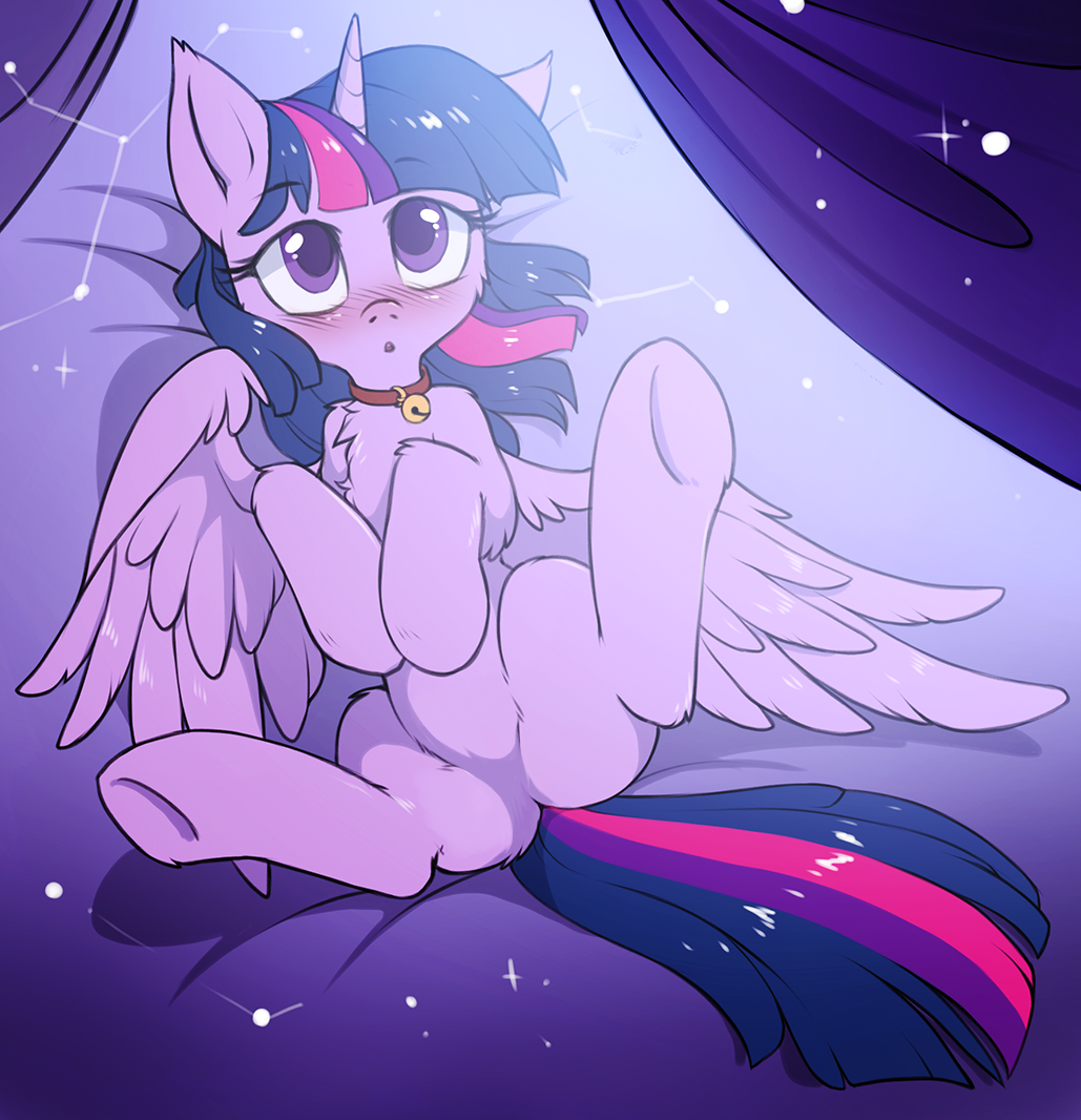 20231202222024157-1244448__dead+source_safe_artist-colon-hioshiru_edit_twilight+sparkle_alicorn_pony_g4_-colon-o_bell+collar_blushing_cheek+fluff_chest+fluff_collar_colored+pupil
