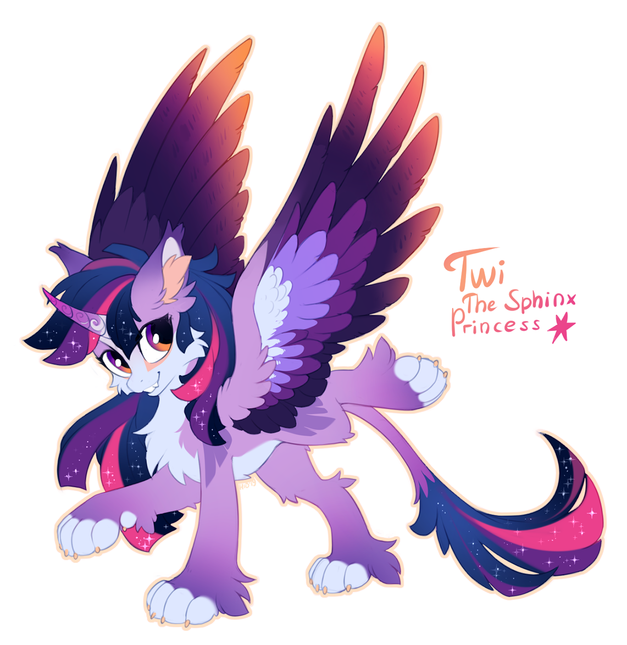 20231202223400695-2028045__safe_artist-colon-hioshiru_twilight+sparkle_alicorn_sphinx_g4_alternate+design_chest+fluff_curved+horn_cute_ear+fluff_fangs_fluffy_horn_leg+fluff_leoni