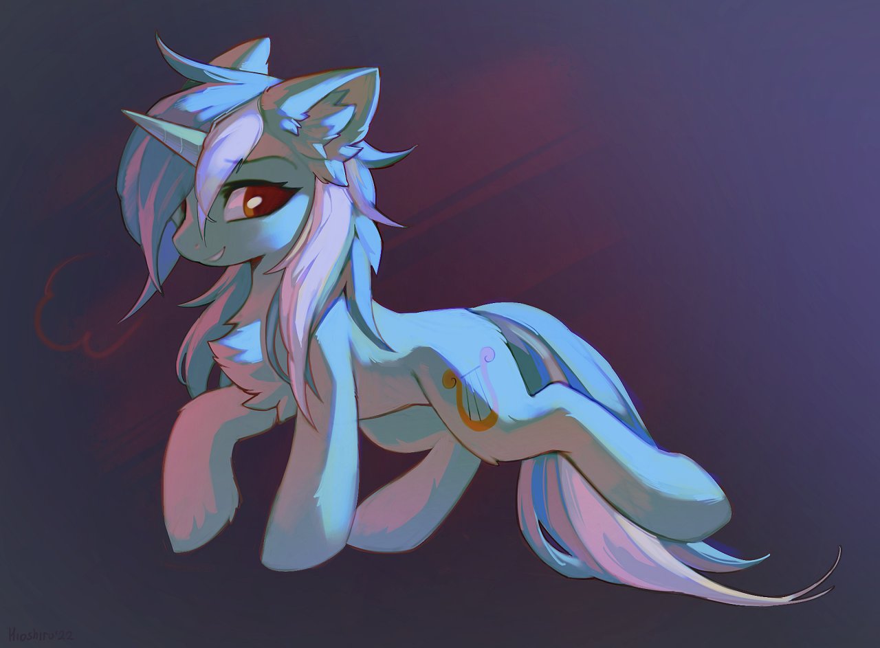 20231202223742540-2883827__safe_artist-colon-hioshiru_lyra+heartstrings_pony_unicorn_g4_chest+fluff_ear+fluff_female_leg+fluff_mare_raised+hoof_raised+leg_simple+background_slim_