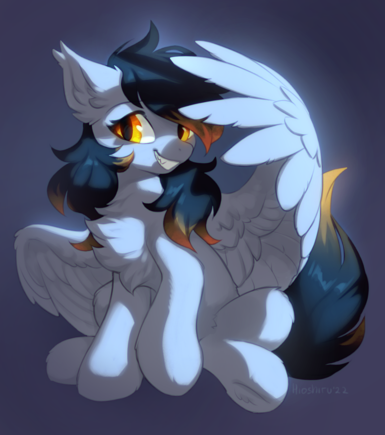 20231202223743555-2783993__safe_artist-colon-hioshiru_oc_oc+only_oc-colon-crossfire_bat+pony_hybrid_pegabat_pegasus_pony_chest+fluff_grin_half+bat+pony_looking+at+you_smiling_spr