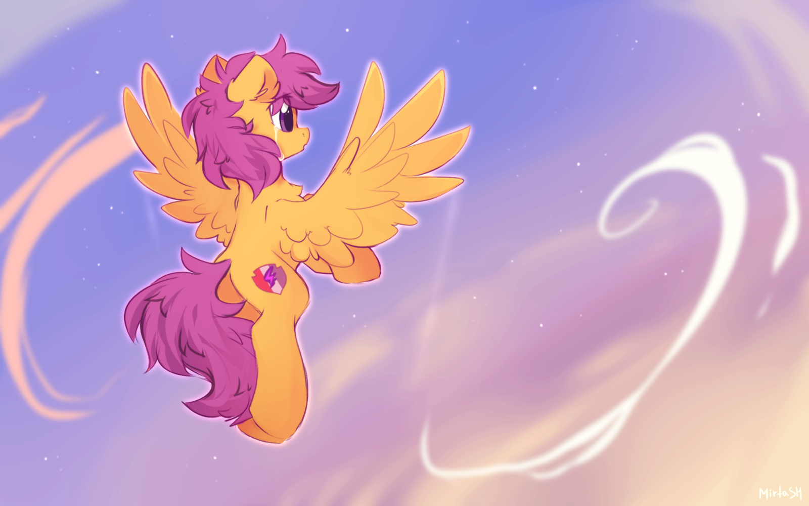 20231203001309916-2330418__safe_artist-colon-mirtash_scootaloo_pegasus_pony_g4_chest+fluff_cloud_crying_cute_cutealoo_dusk_ear+fluff_female_filly_flying_rear+view_scootaloo+can+f