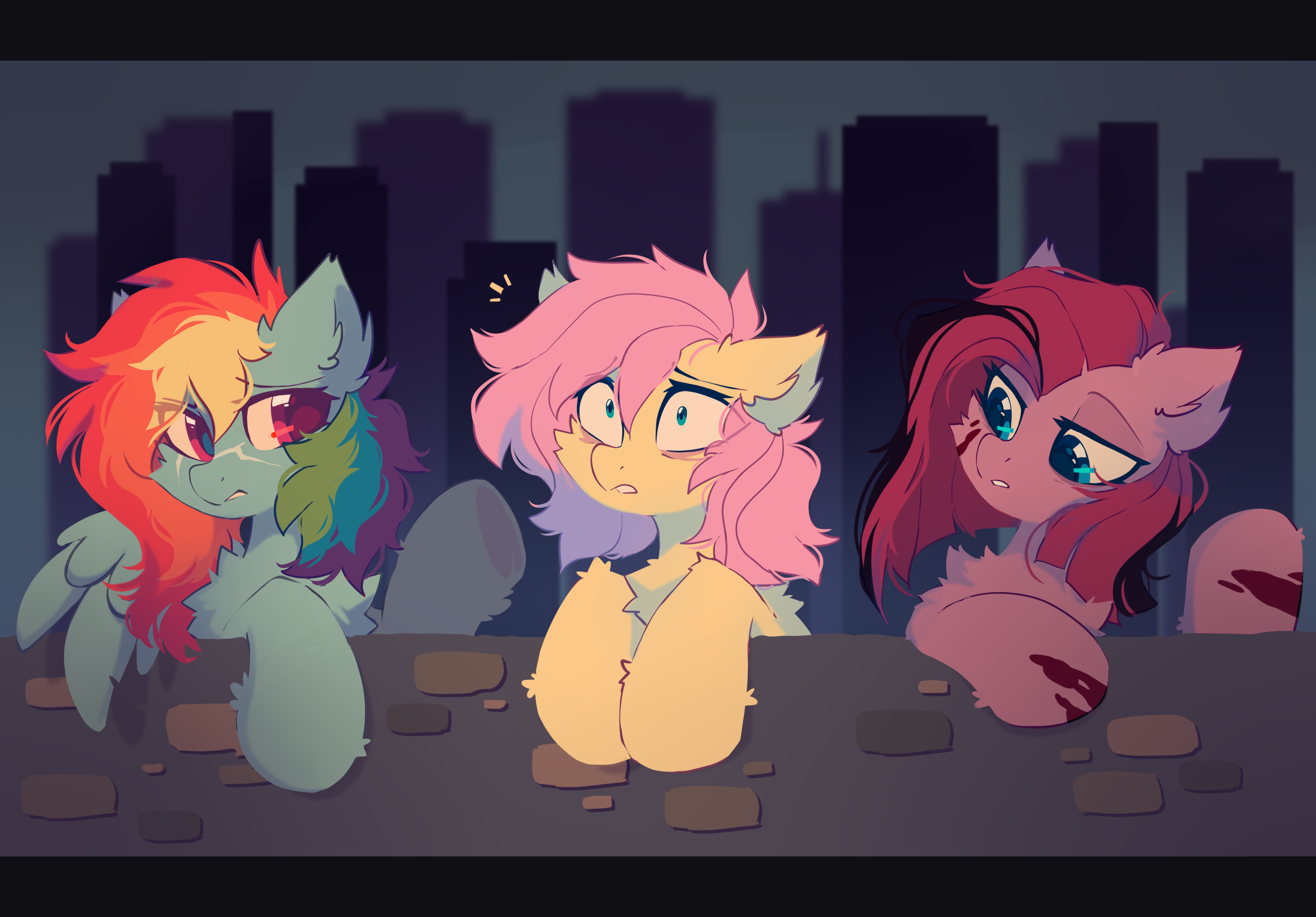 20231203001354177-2797976__safe_artist-colon-mirtash_fluttershy_pinkie+pie_rainbow+dash_earth+pony_pegasus_pony_fanfic-colon-cupcakes_fanfic-colon-rainbow+factory_g4_alternate+ha
